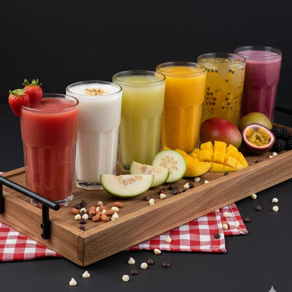 Jugos naturales en sabores fresa, guanábana, lulo, mango, maracuyá y mora en El Torete Burger Girón Santander.