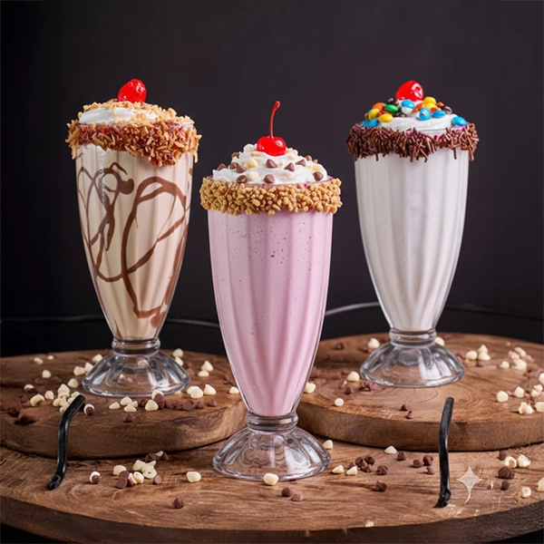 Malteadas cremosas de vainilla, fresa y café en El Torete Burger Girón Santander.