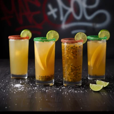 Micheladas en sabores tradicional, maracuyá, mango y maracumango en El Torete Burger Girón.